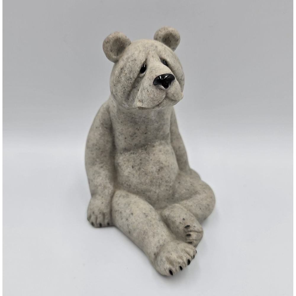 Quarry Critters Bud Bear Figurine Second Nature Design 2000 Gray 5"